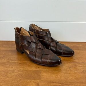 Bed|stu Brittany leather distressed woven sandal bootie women’s size 6